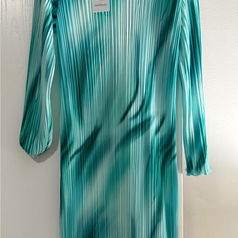 SHEIN Modely Teal Long-Sleeve Dress Ladies’ US Size 4 (small)